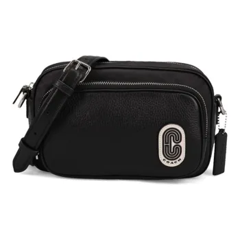 COACH Court Cow Leather Crossbody Bags Shoulder Bags Men's Black