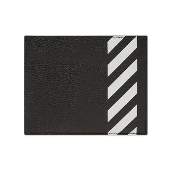 OFF WHITE Cow Leather Wallet Unisex Black