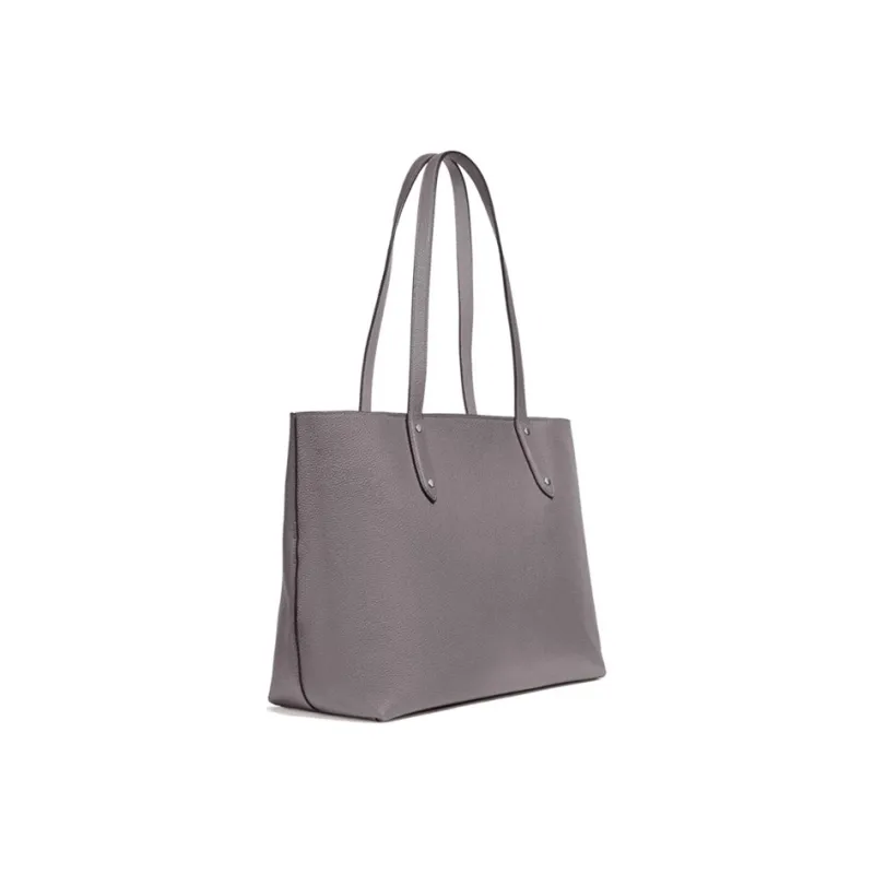 COACH Central Leather Tote Bag Shopping Bag Portable One Shoulder Women's Gray-1