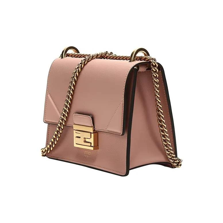 FENDI Kan U Leather Shoulder Bag Crossbody Bag Small Size Women's Pink/Candy Color-1