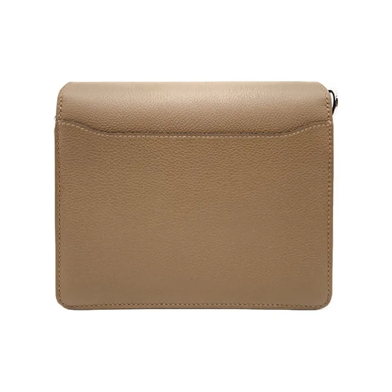 HERMES Roulis Leather Handheld Shoulder Bag Crossbody Bag Mini Women's D0 Beige De Weimar Milk Tea Brown-2