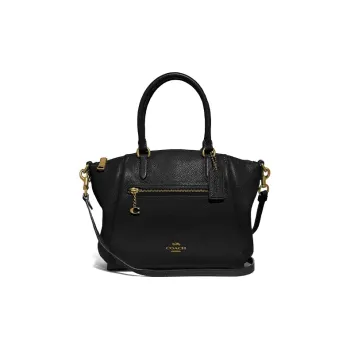 COACH Elise Litchi Grain Leather Dumpling Bag Handbag Crossbody Bag Medium Size Women's Black