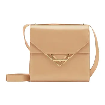 Bottega Veneta Cow Leather Shoulder Bag, Crossbody Bag Women's Almond