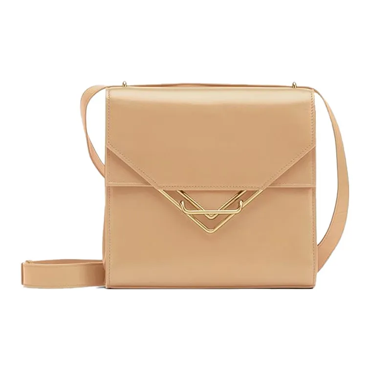 Bottega Veneta Cow Leather Shoulder Bag, Crossbody Bag Women's Almond-0
