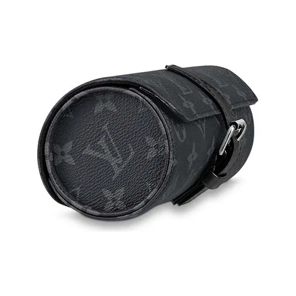 LOUIS VUITTON 3 Watch Case Monogram Eclipse Black-2