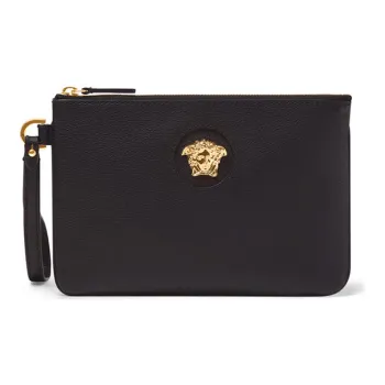 VERSACE La Medusa Cow Leather Coin Purse Clutch Regular Women's Black