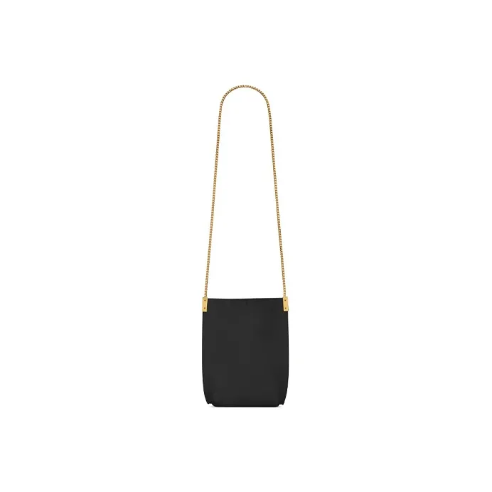 SAINT LAURENT Suzanne Patent Leather Leather Hobo Bag Handbag Shoulder Bag Women's Black-5