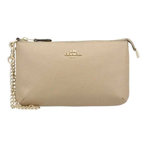 COACH jackets PVC Clutch Large Size Women's Brown