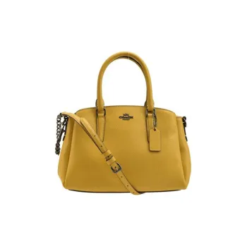 COACH Sage Leather Handbag, Shoulder Bag, Crossbody Bag Medium Size Women's Ginger Yellow