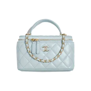 CHANEL 21K Winter Sheepskin Shoulder Bag, Crossbody Bag, Handbag Women's Baby Blue Light Blue