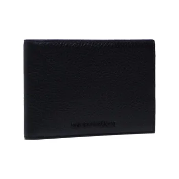 EMPORIO ARMANI Cow Leather Wallet Men's Black
