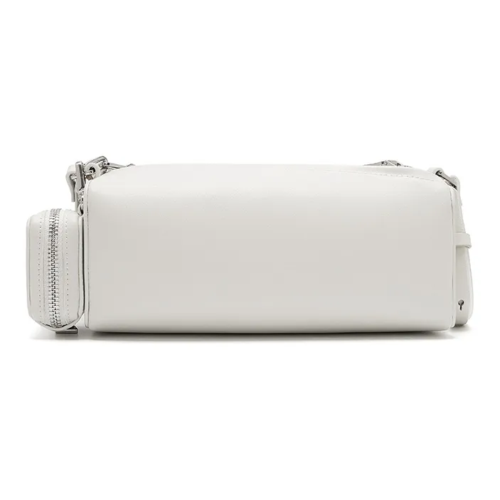 JESSIE&JANE Cow Leather Combo Bag Street Bag Earphone Case Coin Purse Shoulder Bag Medium Size Women's Black/White/Blue-9