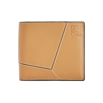 LOEWE Puzzle Soft Grained Cow Leather Wallet Men's Light Caramel