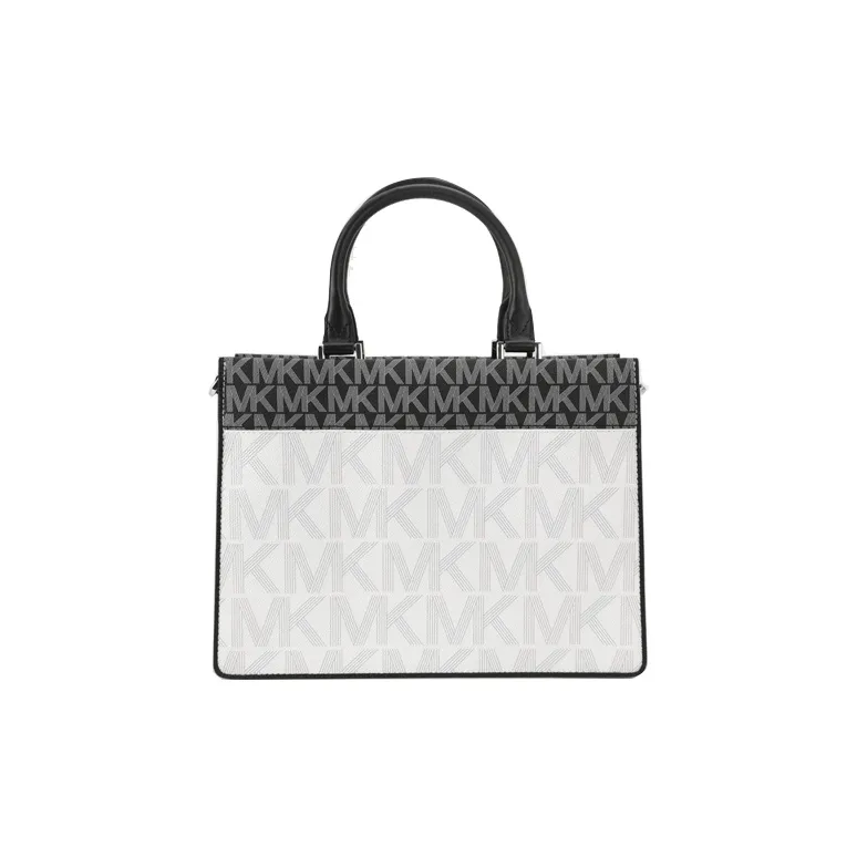 MICHAEL KORS Tatiana Leather Handbag Crossbody Bag Medium Size Women's Black White-2