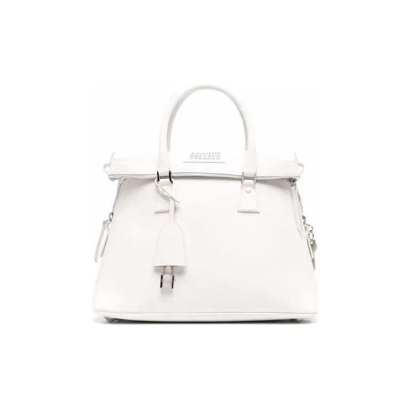 Maison Margiela Leather 5AC Bag Handbag Women's White-0