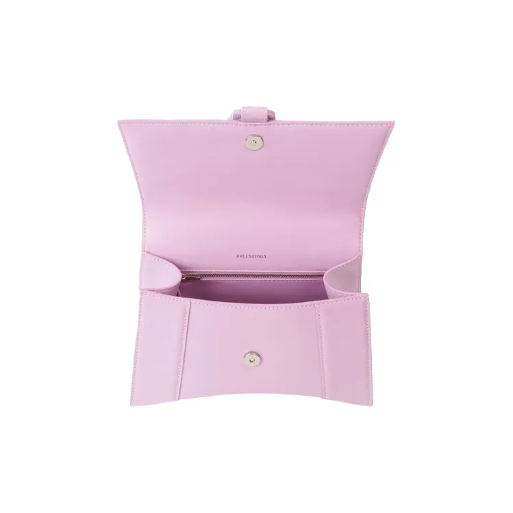 Balenciaga Hourglass Cow Leather Crossbody One Shoulder Handbags Women's Light Pink-3