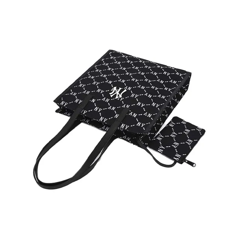 MLB Monogram Collection Polyester Combo Bag Tote Bag Shopping Bag Shoulder Bag Handbag Regular Women's Black-1