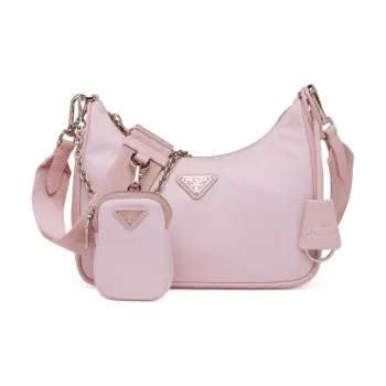 PRADA Re-Edition Nylon Fabric Shoulder Bag Crossbody Bag Regular Women's Snowflake Gypsum Pink