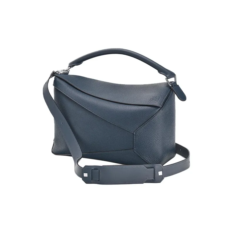 LOEWE Puzzle Cow Leather Shoulder Bag Crossbody Bag Large Size Men's Ocean-1