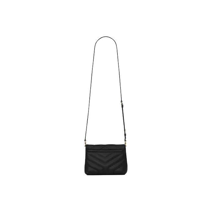 SAINT LAURENT LOULOU Calfskin Crossbody Bag, Shoulder Bag Women's Black-6