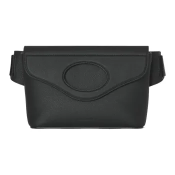 Burberry Pocket Bag Grain Texture Leather Pocket Fanny Pack Men's Black