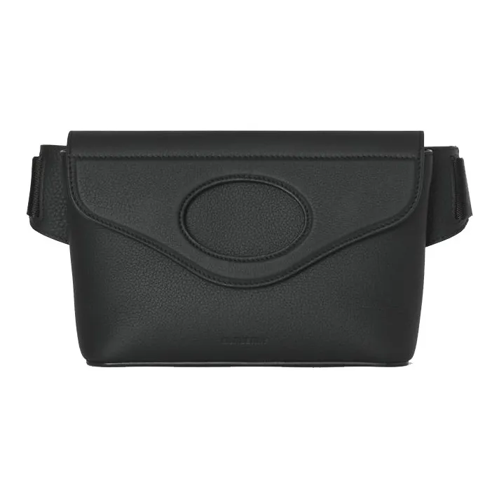 Burberry Pocket Bag Grain Texture Leather Pocket Fanny Pack Men's Black-0