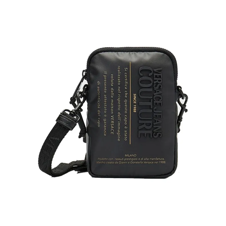 VERSACE JEANS COUTURE Fabric Camera Bag Shoulder Bag Crossbody Bag Men's Black-0