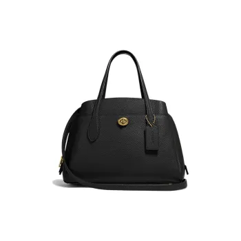 COACH Lora Canvas Handbag Large Size Women's Black