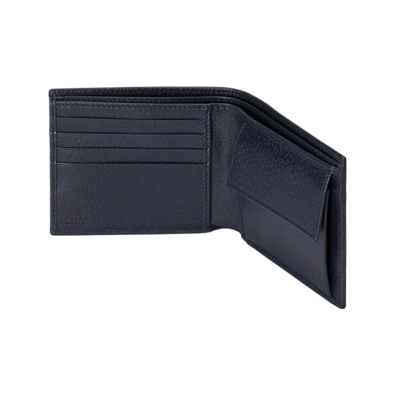 GUCCI Ophidia Canvas With Leather Wallet Men's Blue & Beige-3