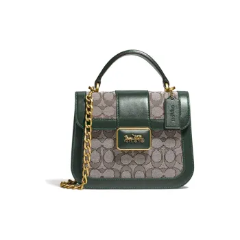 COACH Alie Canvas Portable Crossbody Bag, Shoulder Bag Trumpets Women's Green