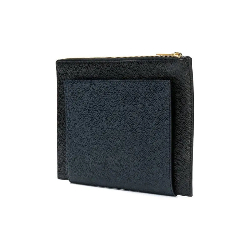 THOM BROWNE· Cow Leather Clutch Men's Blue-1