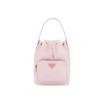 PRADA Nylon Fabric Bucket Handbag Regular Women's Pink