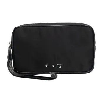 OFF WHITE Logo Nylon Pouch Bag Black