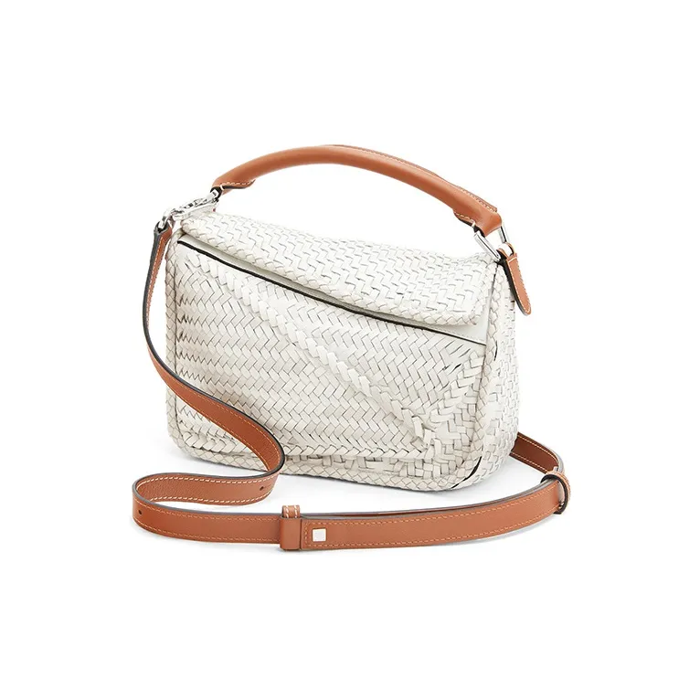 LOEWE Buffalo Leather And Calfskin Handbag Small Size Women's White-1