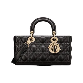 DIOR Lady D JOY Sheepskin Lady Dior Bag Shoulder Bag, Crossbody Bag, Handbag Regular Women's Black