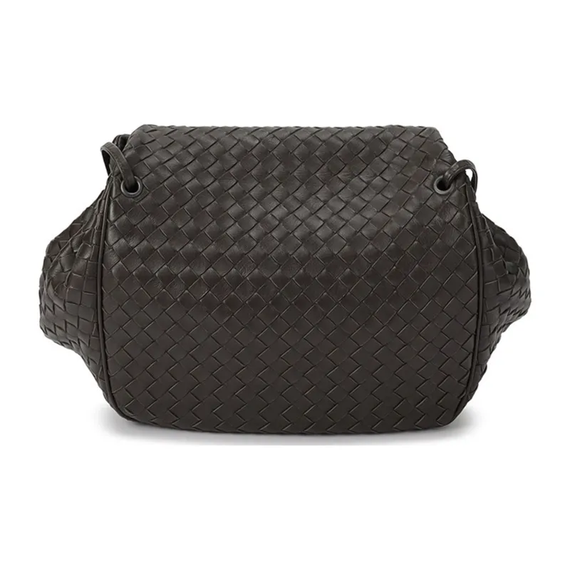 Bottega Veneta Lambskin Shoulder Bag Women's Dark Brown-1