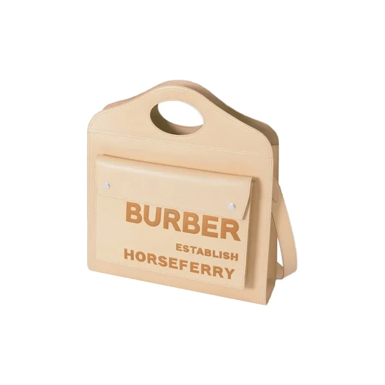 Burberry Medium Leather Horseferry Pocket Bag Neutral-1