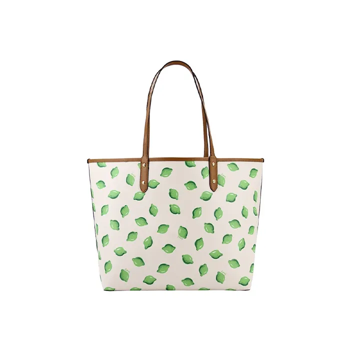 COACH City Leather Tote Bag Shopping Bag Handbag Shoulder Bag Women's White Brown-3