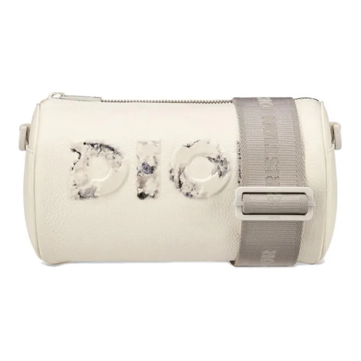 DIOR Daniel Arsham Collaboration Grained Calfskin Cylinder Bag Shoulder Bag Crossbody Bag Regular Men's White-0