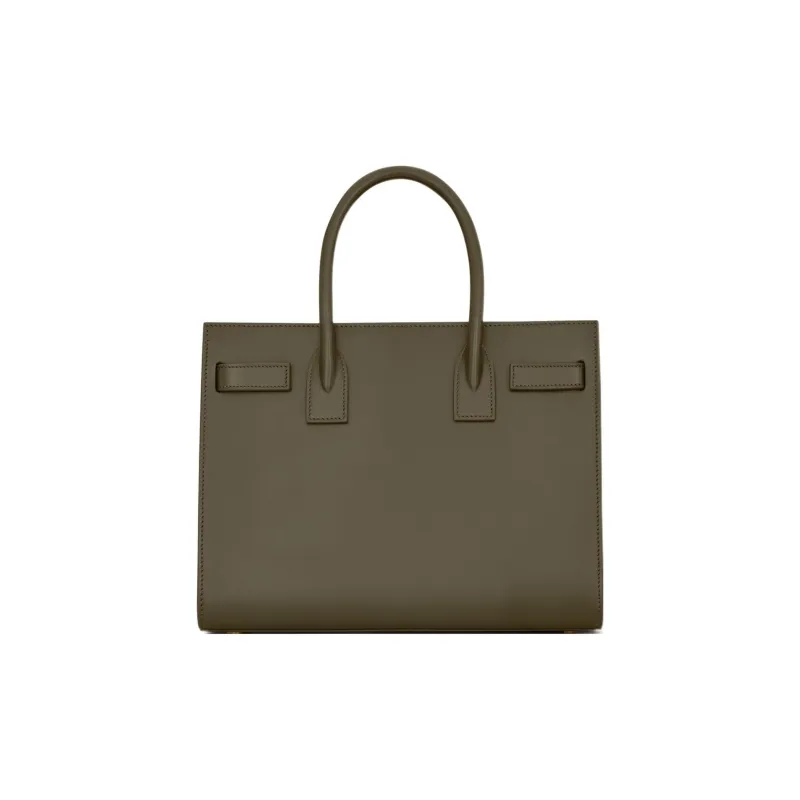 SAINT LAURENT SAC DE JOUR Grained Leather Tote Bag Shopping Bag Shoulder Bag Crossbody Bag Handbag Women's Gray Khaki-1