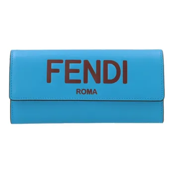 FENDI ROMA Calfskin Wallet Women's Blue