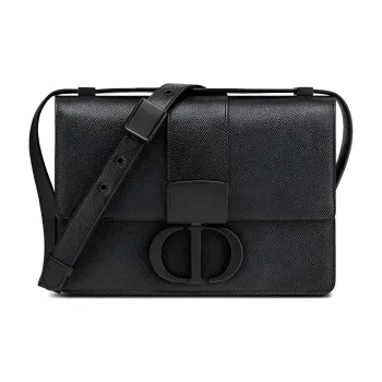 DIOR 30 Montaigne Grained Calfskin Box Bag, Shoulder Bag, Crossbody Bag Women's Black