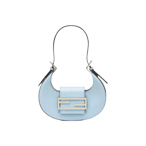 FENDI Cow Leather Crossbody Handbag Shoulder Bag dress Women's Light Blue