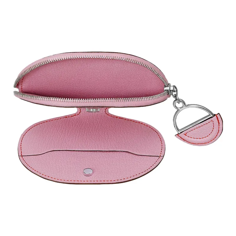 HERMES In The Loop Mysore Goat Skin Wallet Coin Purse Card Holder Mini Women's Forest Purple & Heart Red-1