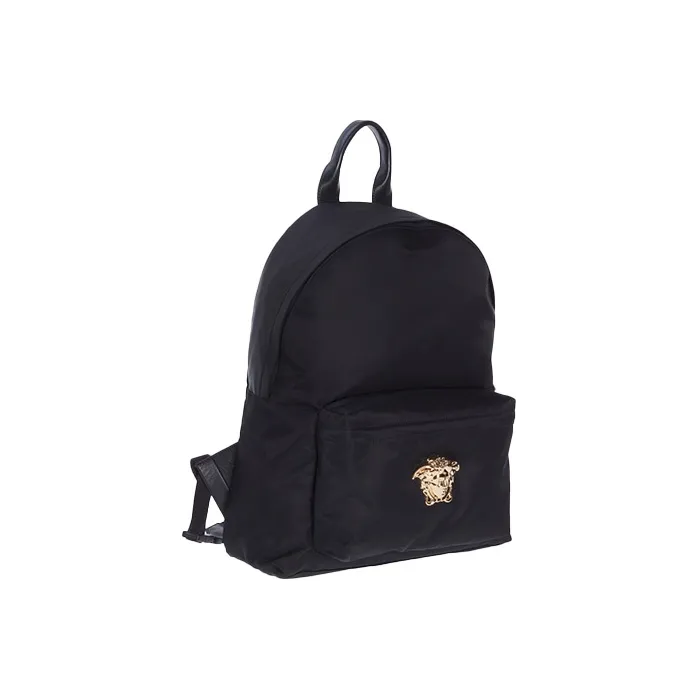VERSACE Nylon Fabric Backpack Unisex Black-1