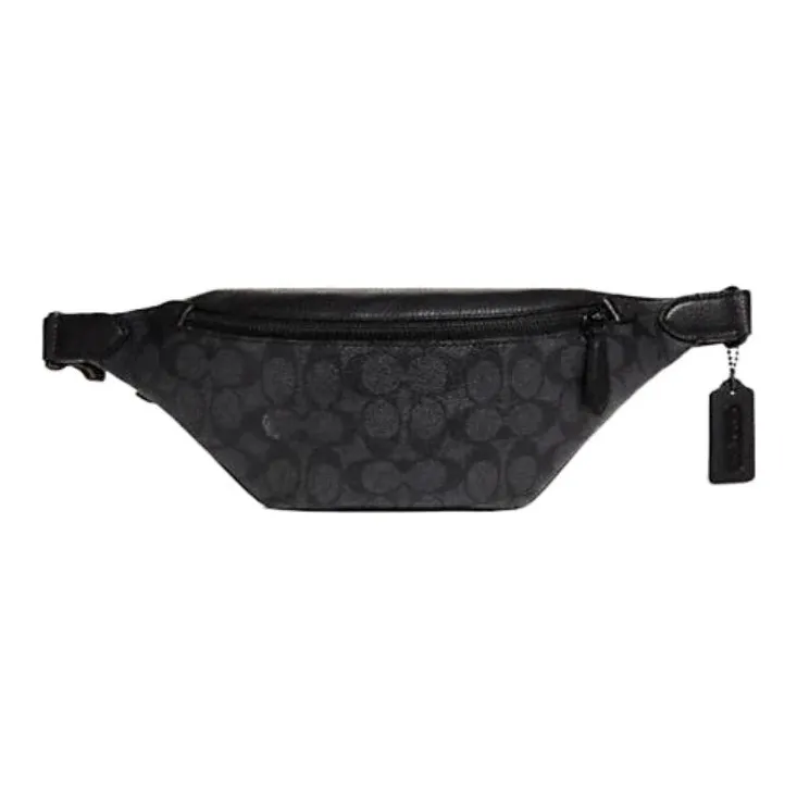 COACH Canvas With Leather Crossbody Bag, Sling Bag, Fanny Pack Tubas Men's Black-0