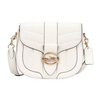 COACH Georgie Sheepskin Saddle Bag, Dionysus Shoulder Bag, Shoulder Bag Trumpets Women's White