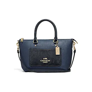 COACH Emma Snake Skin Detail With Pebbled Leather Shoulder Bag Crossbody Bag Handbag Mini Women's Midnight Blue
