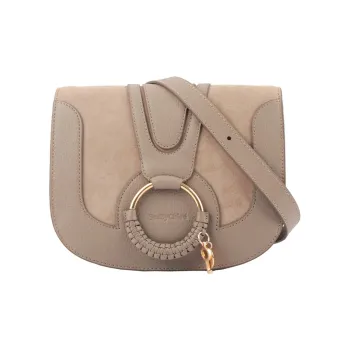 See By Chloe Hana Suede Leather Saddle Bag, Crossbody Bag, Shoulder Bag Women's Gray