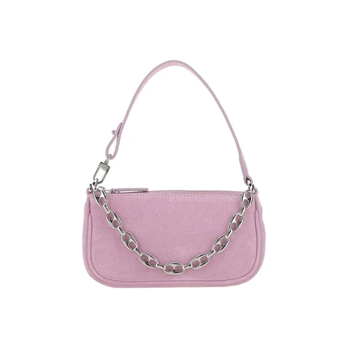 By Far Mini Rachel Leather Shoulder Bag Baguette Bag Tubas Women's Purple-0